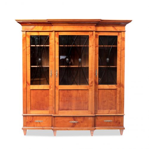 Bibliotheks-, Bücher- oder Vitrinenschrank Biedermeier 1825
