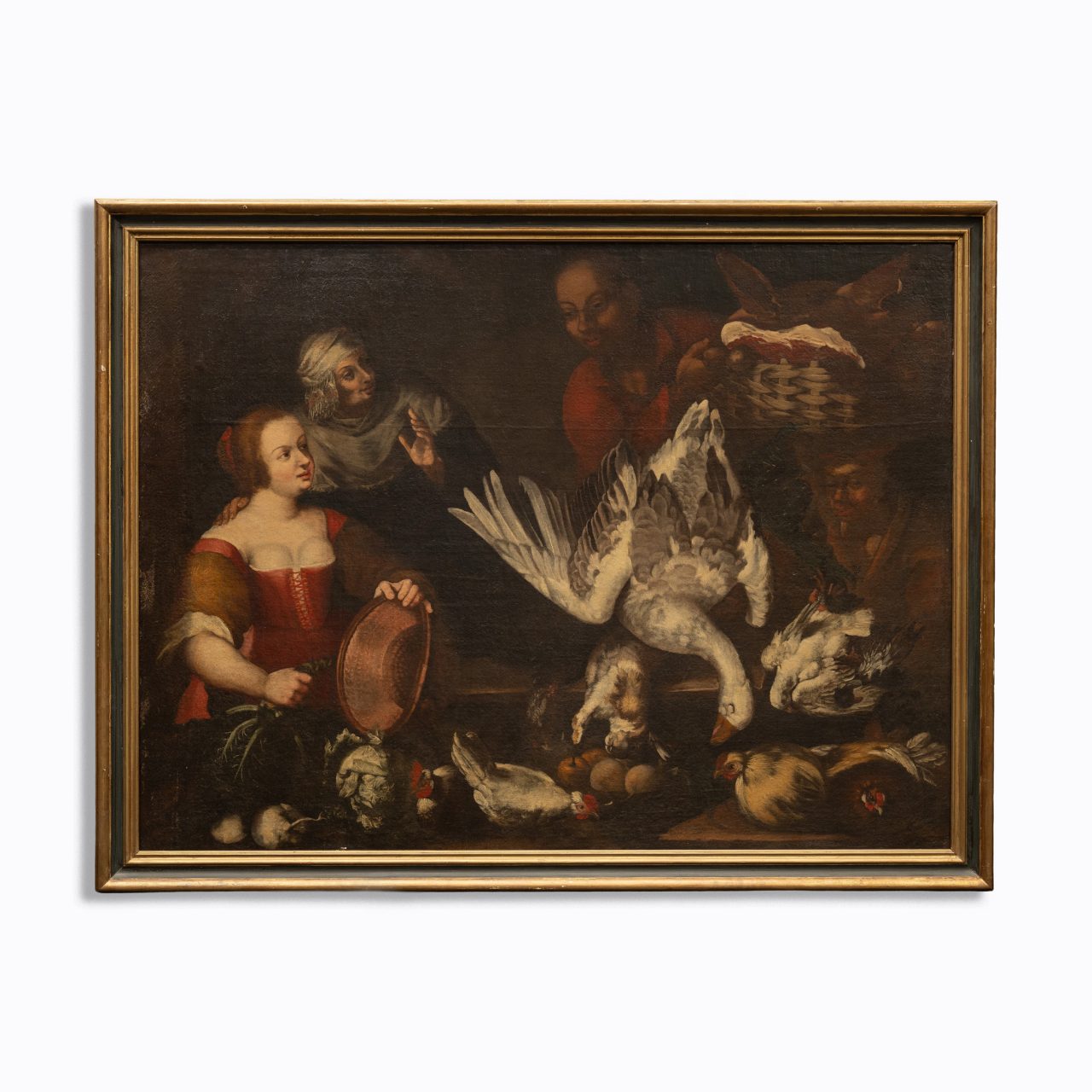 Gemälde 'In der Küche mit Geflügel und Hase'